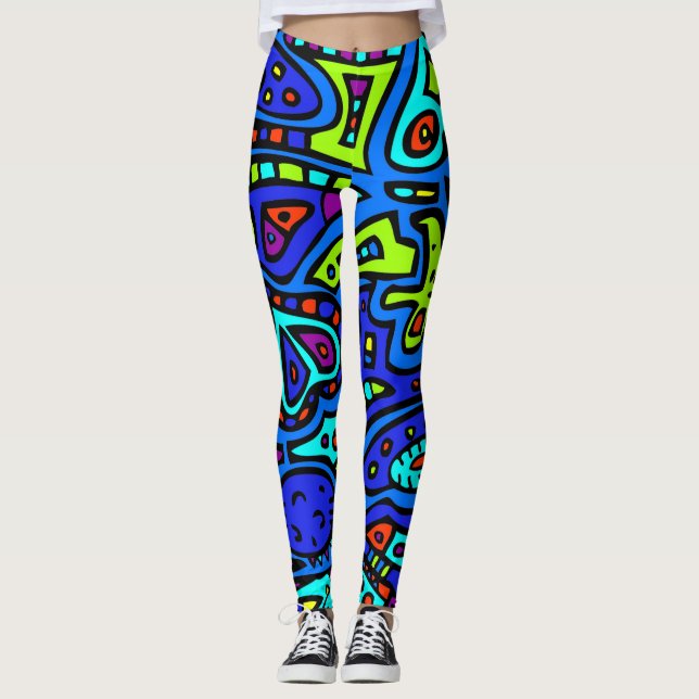 Leggings Doodle spatial #1 (Devant)
