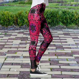 Leggings Dot Mandala Flower rose et violet