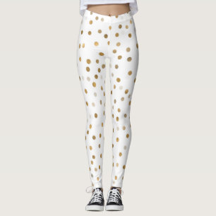 Leggings Dots d'or pour filles Confetti White Design