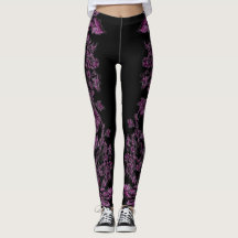 Double Hibiscus Purple on Black 