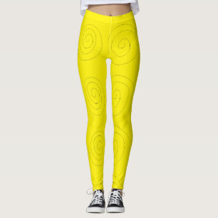 Leggings double spirale jaune