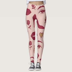 Leggings Douce Puissance Féminine – Motif Chic et Audacieux