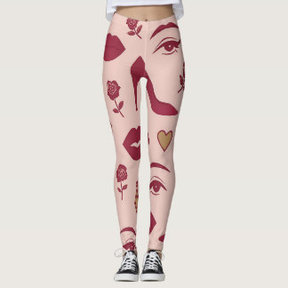 Leggings Douce Puissance Féminine – Motif Chic et Audacieux