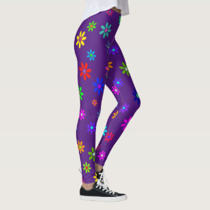 Leggings Douche à fleurs - motif de couleur 1