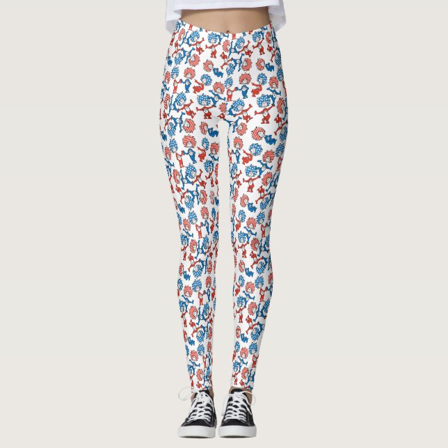 Leggings Dr Seuss | Chose Une Chose Deux Motifs du drapeau  (Devant)