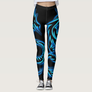 LEGGINGS DRAGON BLEU