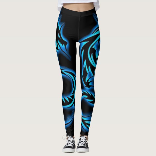 LEGGINGS DRAGON BLEU (Devant)