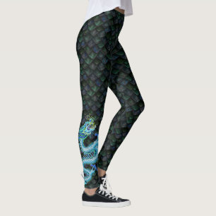 Leggings Dragon bleu de guêtres de bateau de dragon petit