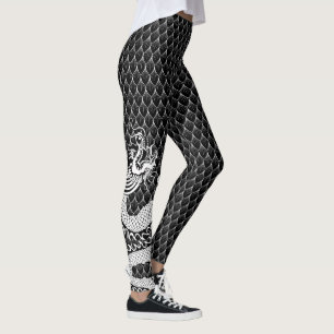 Leggings Dragon noir et blanc