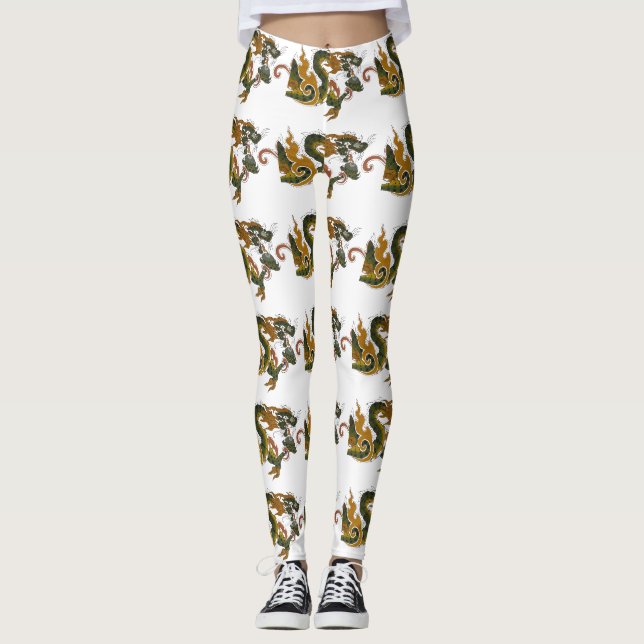 Leggings dragon vert (Devant)