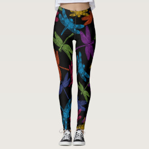 LEGGINGS DRAGONFLIES COLORÉS MOTIF VOL ABSTRAIT