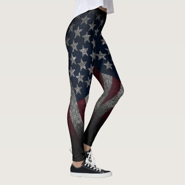 Leggings Drapeau américain, Amérique, Patriotique, Vieux Gl (Droite)