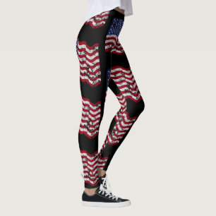 Leggings Drapeau américain en détresse