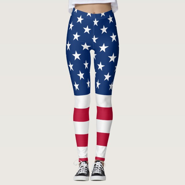 Leggings Drapeau Amérique Voyage pays américain (Devant)