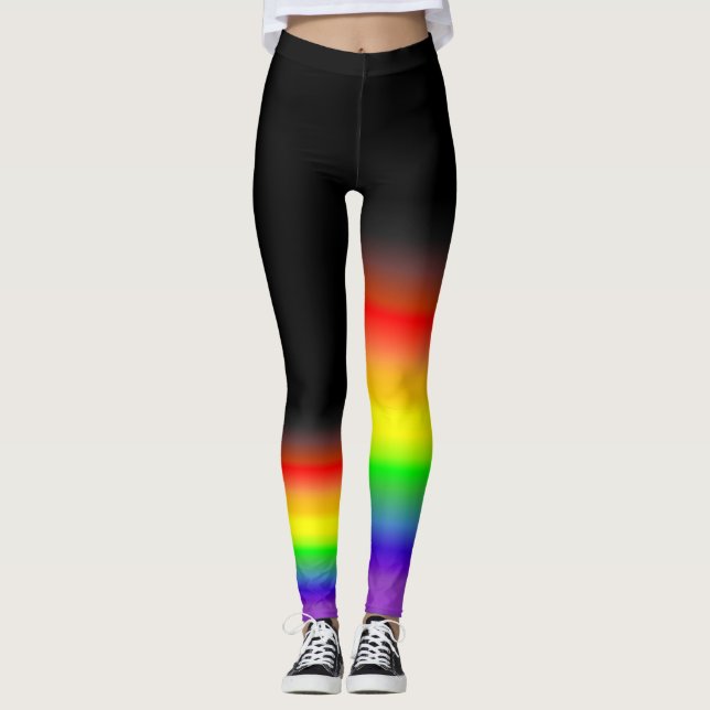 Leggings Drapeau asymétrique de gay pride de noir de brun (Devant)