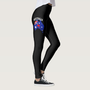 Leggings Drapeau australien bleu et rouge pour la campagne