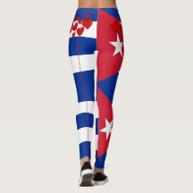 Drapeau cubain avec illustration de coeur rouge