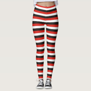 Leggings drapeau d'amsterdam rayures motif rouge blanc noir