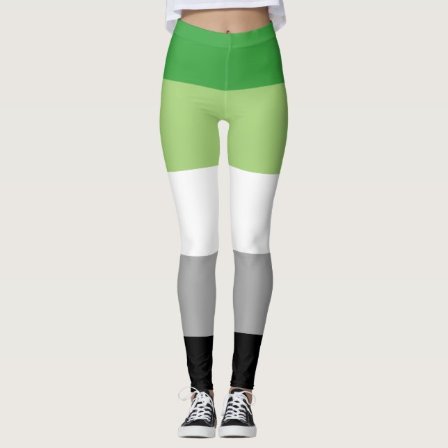 Leggings Drapeau de fierté aromantique LGBTQ (Devant)