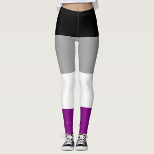 Leggings Drapeau de fierté asexué de SlipperyJoe mettant l'