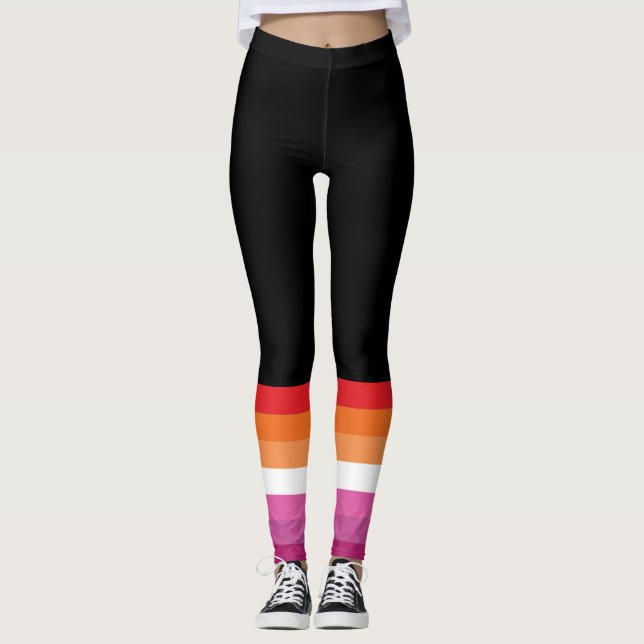 Leggings Drapeau de fierté lesbienne (Devant)