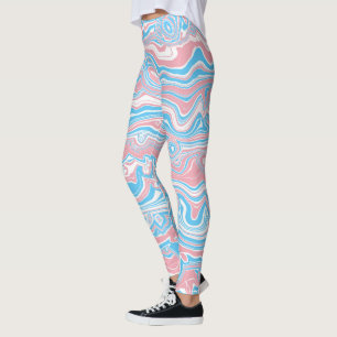 Leggings Drapeau de Fierté Trans Trippsy Boho Groovy Bandes