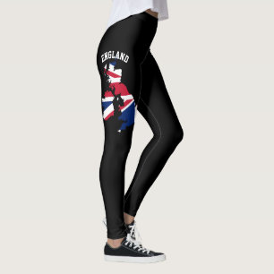 Leggings Drapeau de la campagne des femmes Rouge Bleu Blanc