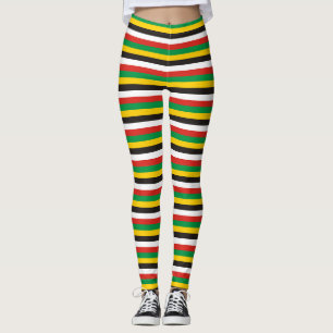 Leggings drapeau de la guyana dominica bandes motif de lign