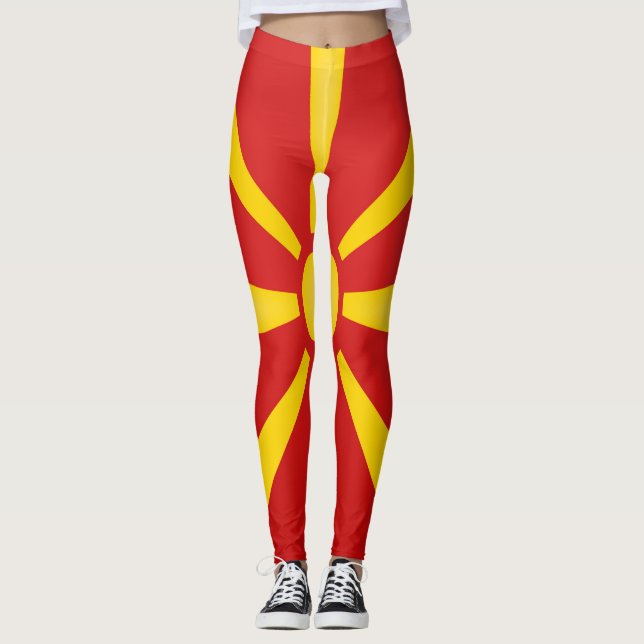 Leggings Drapeau de la Macédoine Cool (Devant)