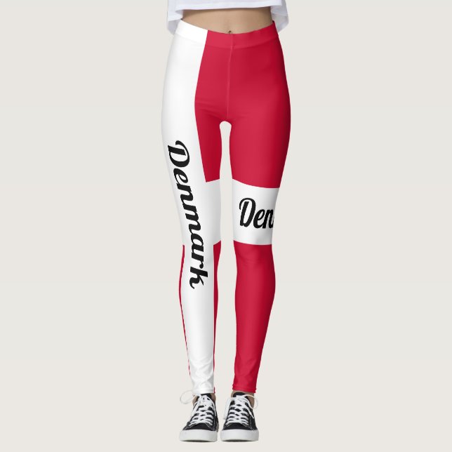 Leggings Drapeau de la Personnaliser nationale du Danemark (Devant)