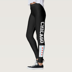 Leggings Drapeau de la ville de Chicago légendes de sport 
