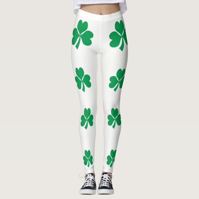 Leggings Drapeau de l'Irlande Shamrock (Devant)