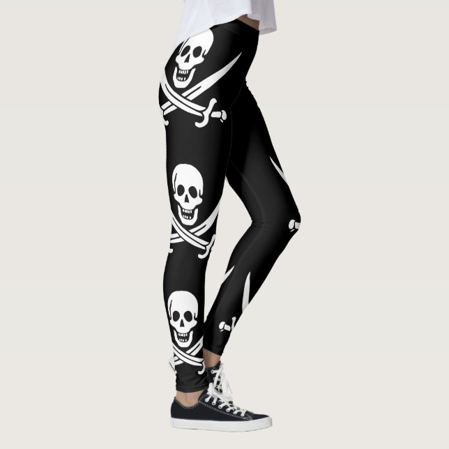 Leggings Drapeau de pirate Crâne croisé épées (Droite)