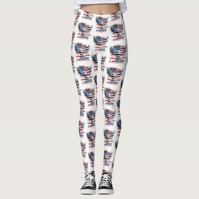 Leggings Drapeau des États-Unis. Amérique (Devant)
