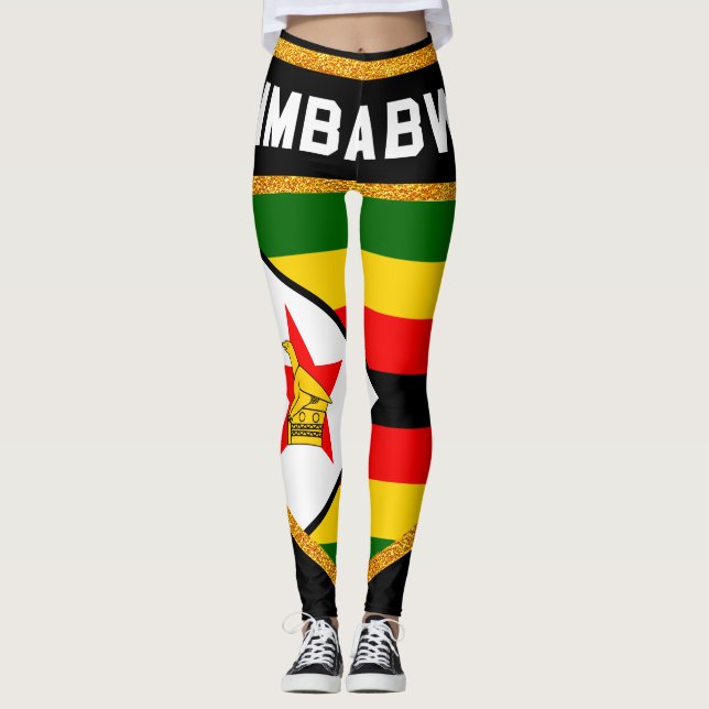 Leggings Drapeau du Zimbabwe (Devant)