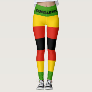 Leggings Drapeau du Zimbabwe Afrique