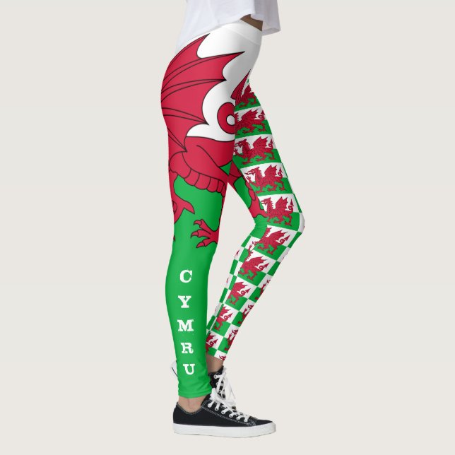 Leggings Drapeau gallois, Dragon & Pays de Galles patriotes (Droite)