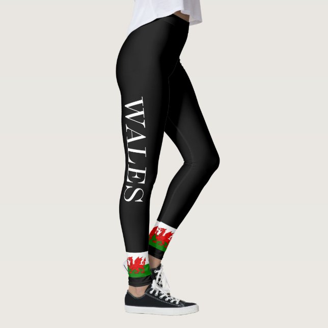Leggings Drapeau gallois dragon rouge gallois (Droite)