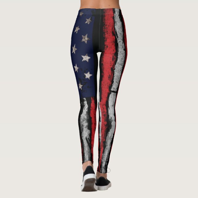 Leggings Drapeau Grunge U.S.A (Dos)