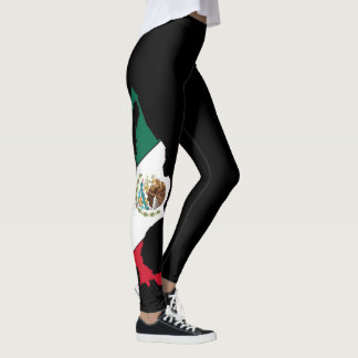 Leggings Drapeau mexicain logo féminin stretch moderne