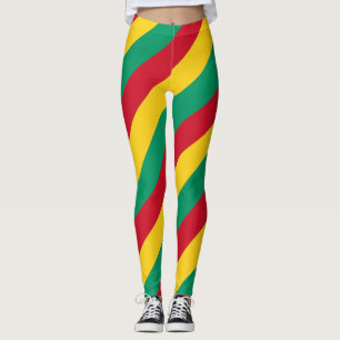 Leggings Drapeau national de Guinée couleurs diagonales ray