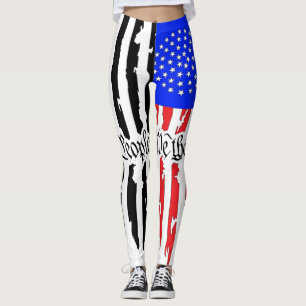 Leggings Drapeau noir et blanc et couleur pour dames