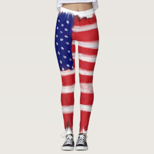 Leggings Drapeau peint d'art populaire