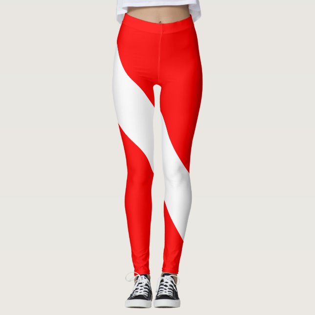 Leggings Drapeau Plongée Plongée Plongée Plongée Diver Down (Devant)