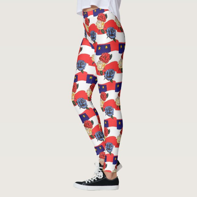 Leggings Drapeau Rose blanc rouge fantaisie (Gauche)