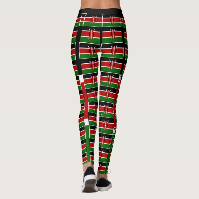 Leggings Drapeau rouge noir vert (Dos)