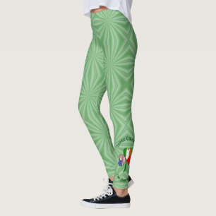 Leggings Drapeau trèfle personnalisé américano-irlandais-po
