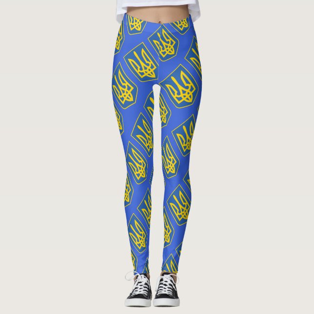 Leggings Drapeau trident de l'Ukraine (Devant)