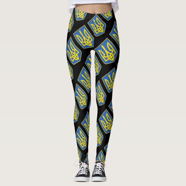 Leggings Drapeau trident de l'Ukraine (Devant)