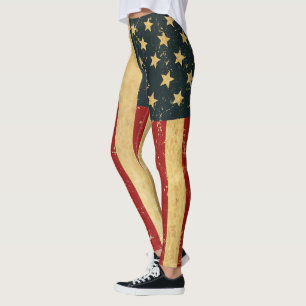 Leggings Drapeau Vintage américain Grunge